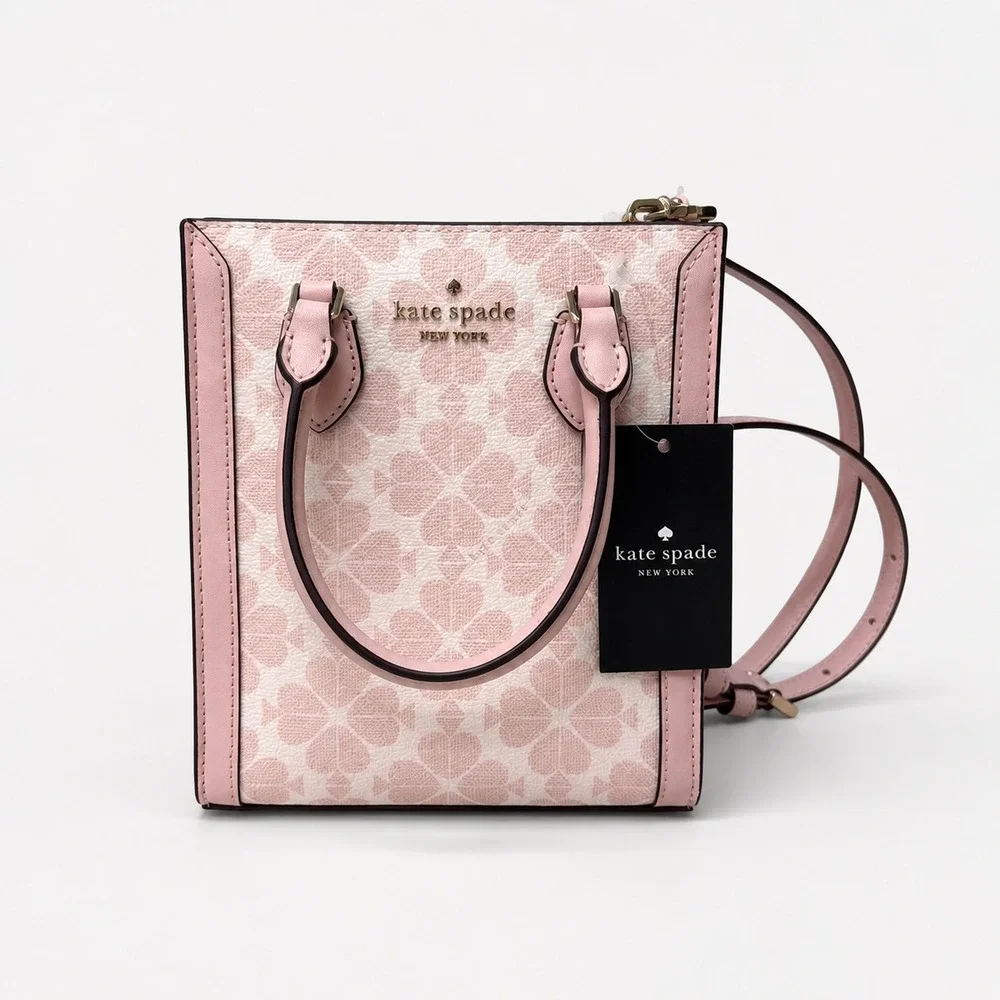 Kate Spade Spade Flower Mini Tote Rose Smoke Pink Crossbody Bag K1694 NWT